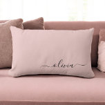 Blush Dusty Pink Girly Script Monogram Name Modern Lumbar Pillow<br><div class="desc">Blush Dusty Pink Monogram Add Your Own Name Lumbar Pillow. This makes the perfect sweet 16 birthday,  wedding,  bridal shower,  anniversary,  baby shower or bachelorette party gift for someone that loves glam luxury and chic styles.</div>