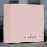 Blush Dusty Pink Modern Script Girly Monogram Name 3 Ring Binder<br><div class="desc">Blush Dusty Pink simple  Script Monogram Name Binder. This makes the perfect sweet 16 birthday,  wedding,  bridal shower,  anniversary,  baby shower or bachelorette party gift for someone that loves glam luxury and chic styles.</div>