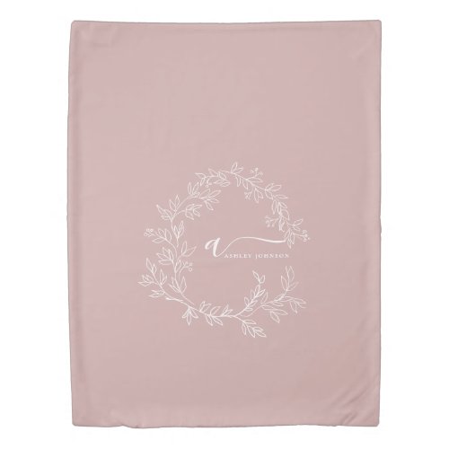 Blush Dusty Pink Modern Script Girly Monogram Name