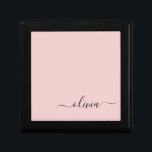 Blush Dusty Pink Modern Script Girly Monogram Name Gift Box<br><div class="desc">Blush Dusty Pink Simple script Monogram Name Jewelry Keepsake Box. This makes the perfect graduation,  birthday,  wedding,  bridal shower,  anniversary,  baby shower or bachelorette party gift for someone that loves glam luxury and chic styles.</div>