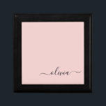 Blush Dusty Pink Modern Script Girly Monogram Name Gift Box<br><div class="desc">Blush Dusty Pink Simple script Monogram Name Jewelry Keepsake Box. This makes the perfect graduation,  birthday,  wedding,  bridal shower,  anniversary,  baby shower or bachelorette party gift for someone that loves glam luxury and chic styles.</div>