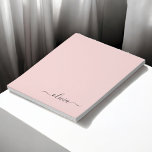 Blush Dusty Pink Modern Script Girly Monogram Name Notepad<br><div class="desc">Blush Dusty Pink Simple Script Monogram Name Spiral Notepad. This makes the perfect sweet 16 birthday,  wedding,  bridal shower,  anniversary,  baby shower or bachelorette party gift for someone that loves glam luxury and chic styles.</div>