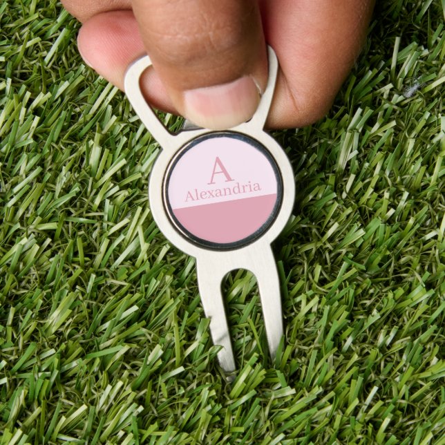 Blush Dusty Pink Monogram Initial Name Minimal Divot Tool (Insitu 1)