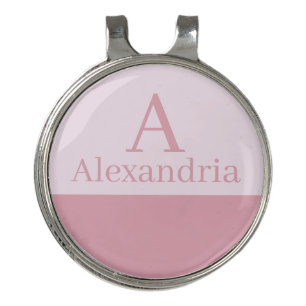 Blush Dusty Pink Monogram Initial Name Minimal Golf Hat Clip