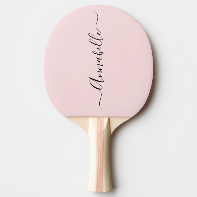 Blush Dusty Pink Personalized Name Ping Pong Paddle (Front)