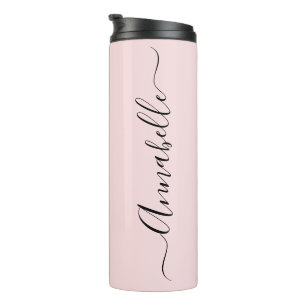 Blush Dusty Pink Personalized Name Thermal Tumbler