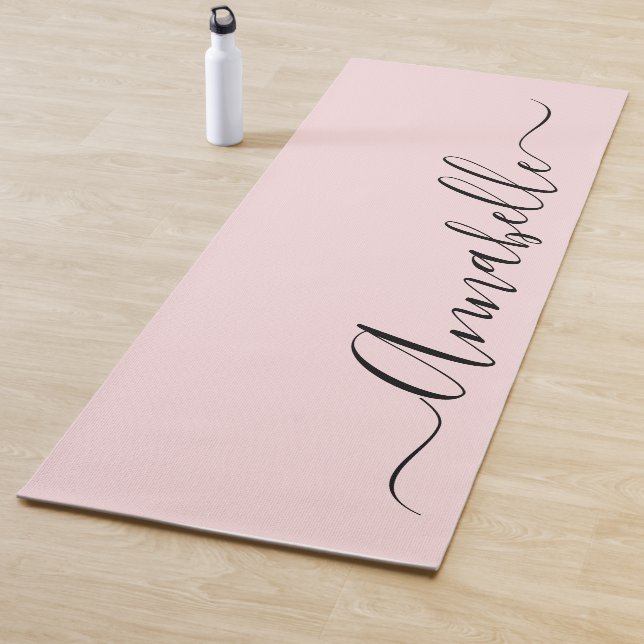 Blush Dusty Pink Personalized Name Yoga Mat (In Situ)