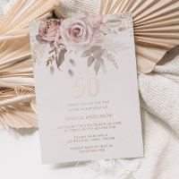 Blush & Dusty Rose 50th Birthday Party Rose Gold