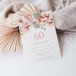 Blush Dusty Rose Floral 60th Birthday Party Invitation<br><div class="desc">Blush Dusty Rose Floral 60th Birthday Party Invitation
Matching collection in Niche and Nest store.</div>