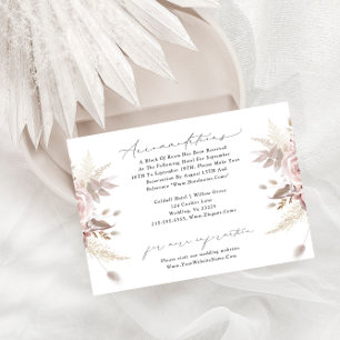 Blush Dusty Rose Floral Wedding Accommodation  Enclosure Card