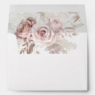Blush & Dusty Rose Floral Wedding Envelope