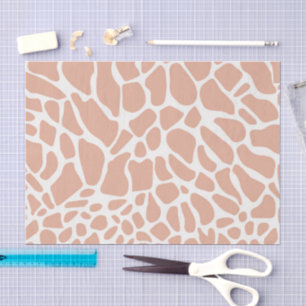 Blush Dusty Rose White Giraffe Boho Decoupage Tissue Paper
