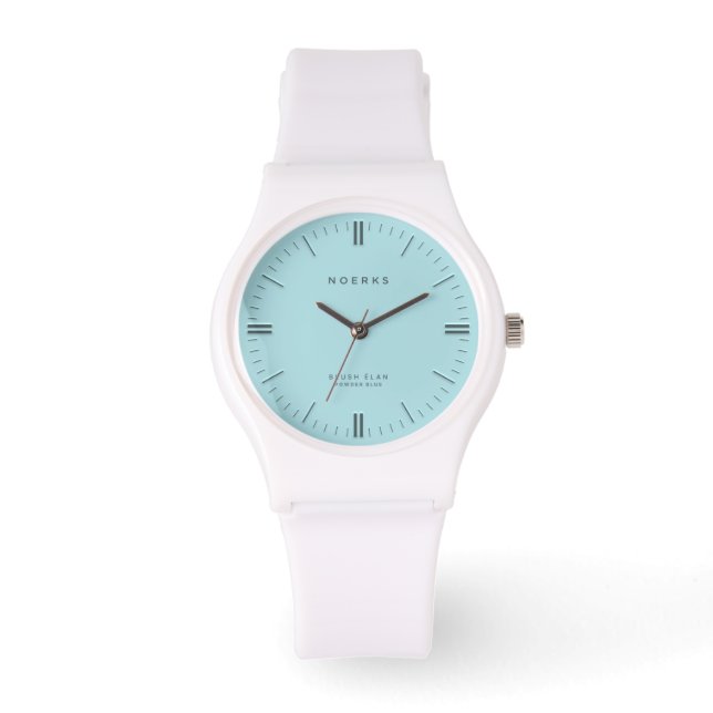 Blush Élan Minimalist Watch - Powder Blue (Front)