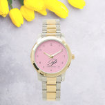 Blush Elegance Personalized Script Watch<br><div class="desc">Elevate your style with the Blush Elegance Personalized Script Watch—an embodiment of grace and individuality. This exquisite timepiece showcases a delicate script font, featuring your first initial and full name, ensuring a one-of-a-kind accessory. Meticulously crafted with premium materials, this watch is engineered for enduring elegance, promising years of timeless charm....</div>