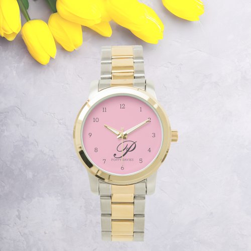 Blush Elegance Personalized Script Watch