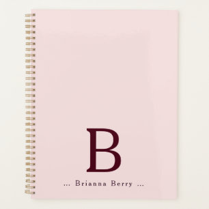 Blush Elegant Monogram Name Planner