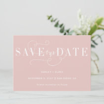 Blush Elegant Simple Handwritten Calligraphy Save The Date