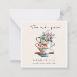 Blush Elegant Stacked Cups Floral Thank You Card<br><div class="desc">For any further customisation or any other matching items,  please feel free to contact me at yellowfebstudio@gmail.com</div>