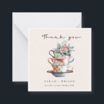 Blush Elegant Stacked Cups Floral Thank You Card<br><div class="desc">For any further customisation or any other matching items,  please feel free to contact me at yellowfebstudio@gmail.com</div>