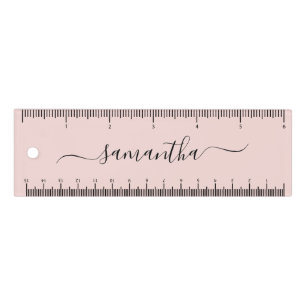 Blush Elegant Swash Signature Name Ruler