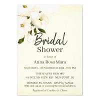 *~* Blush Elegant White Beach Roses Bridal Shower Invitation