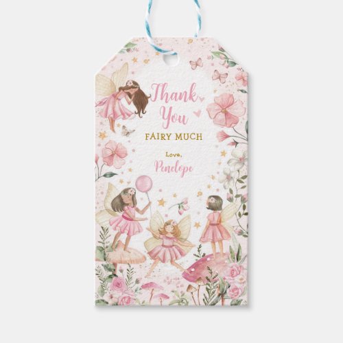 Blush Enchanted Forest Fairy Birthday Favors Gift Tags