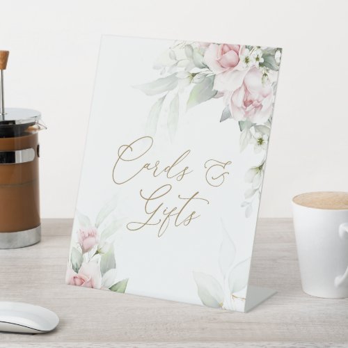 Blush  Eucalyptus Cards  Gifts Table Tent Sign