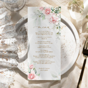 Blush & Eucalyptus Floral Wedding Menu