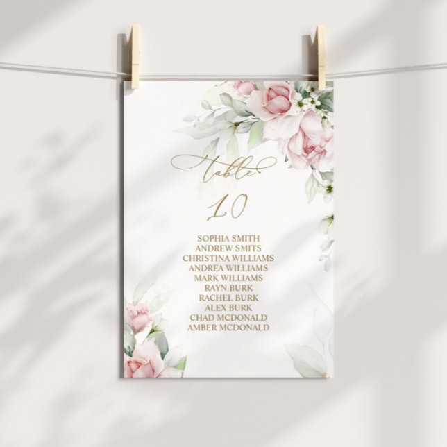 Blush & Eucalyptus Table Number 10 Seating Chart (Creator Uploaded)