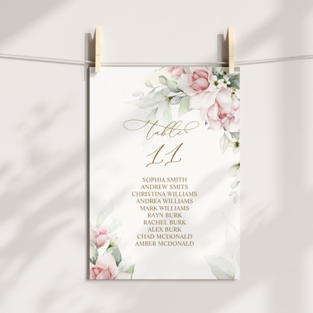 Blush & Eucalyptus Table Number 11 Seating Chart (Creator Uploaded)