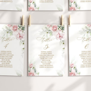 Blush & Eucalyptus Table Number 5 Seating Chart