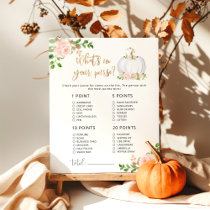 Blush fall whats in your purse baby shower game