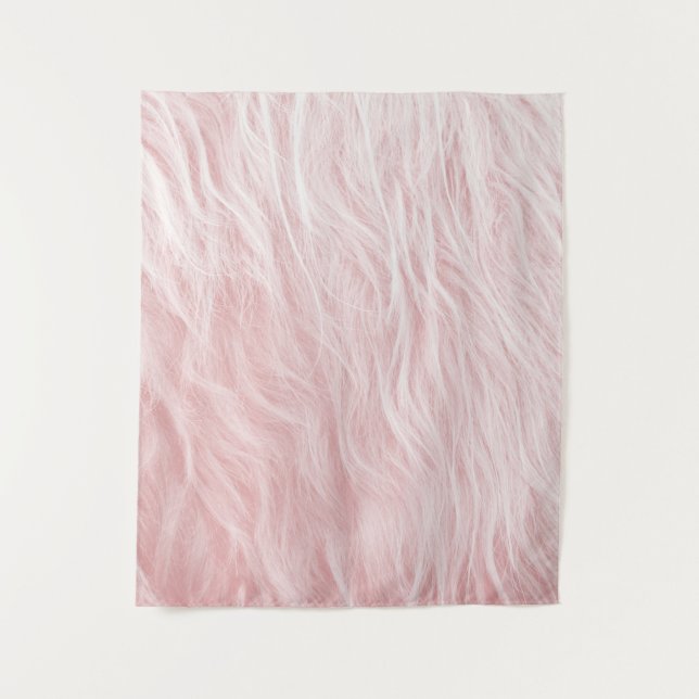 Blush Faux Highland Cow Fur #1 (Faux Fur) #animal  Tapestry (Front)
