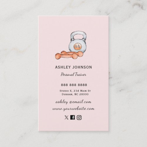 Blush Fitness gear Personal Trainer Business Card
