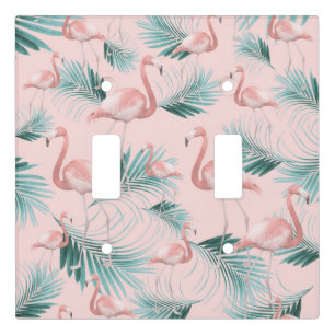 Blush Flamingo Palm Vibes #1 Light Switch Cover