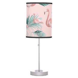 Blush Flamingo Palm Vibes #1 Table Lamp