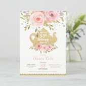Blush Floral 50th Birthday High Tea Party ANY AGE Invitation (Standing Front)