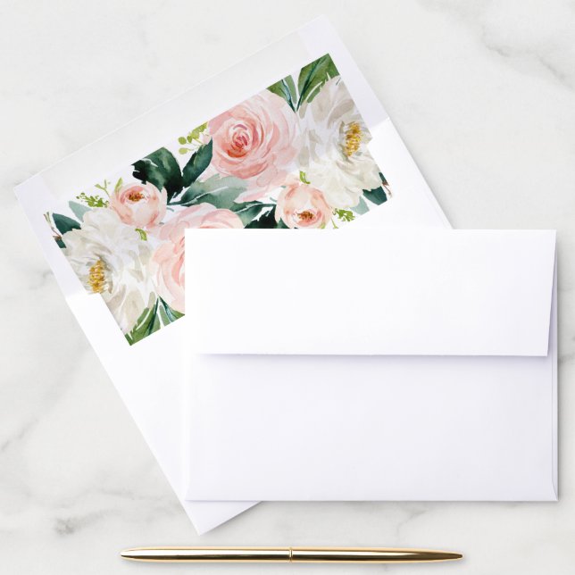 Blush Floral A7 Envelope Liner (Desk)