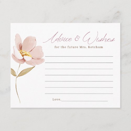 Blush Floral Advice and Wishes Card