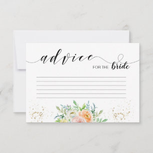 Blush floral advice for the bride watercolor card