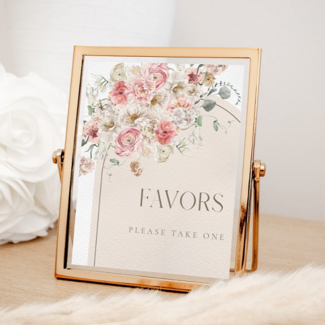 Blush Floral Arch Favors Sign (Creator Uploaded)