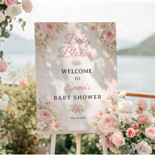 Blush Floral Baby in Bloom Shower Welcome Foam Board