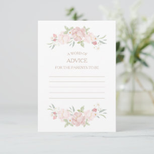 Blush Floral Baby Shower Advice Card