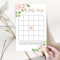 Blush floral baby shower bingo game