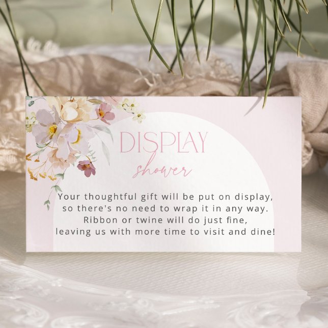 Blush Floral Baby Shower Display Shower Enclosure Card (Creator Uploaded)