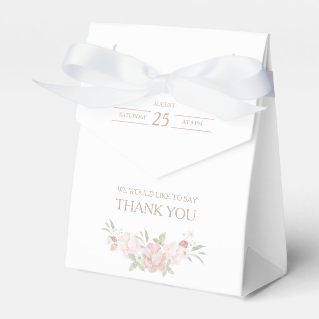 Blush Floral Baby Shower Favor Box (Front Side)