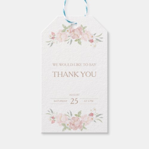 Blush Floral Baby Shower Gift Tags