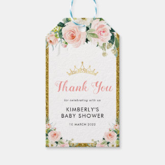blush floral baby shower gift tags