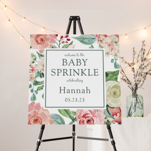 Blush Floral Baby Sprinkle Welcome Foam Board