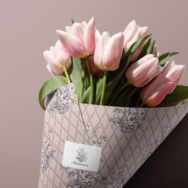 Blush Floral Basket Tissue Paper (Creator Uploaded)